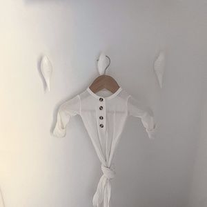 Lou Lou & Company White Finley Gown- Newborn